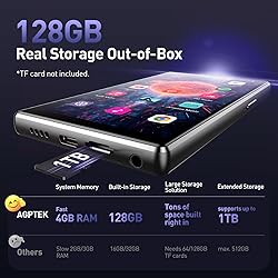 AGPTEK 5'' 128GB MP3 Player with Bluetooth and