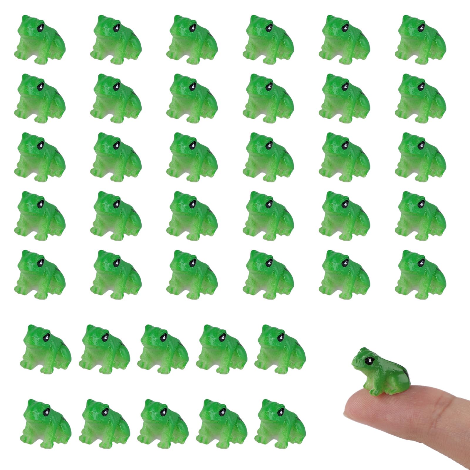 NQEUEPN 40pcs Mini Resin Frogs, Cute Tiny Frogs Green Animals Figurines Miniature Frog Ornaments for DIY Crafts Garden Dollhouse Home Decorations