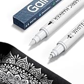 Gain-Art White Fabric Marker for Dark Clothes, Wash-Resistant, No Bleed, Quick Dry Professional Dual Tip Pen, Permanent Paint for Clothing, Canvas Cover Stains, DIY Art Crafting Set of 2