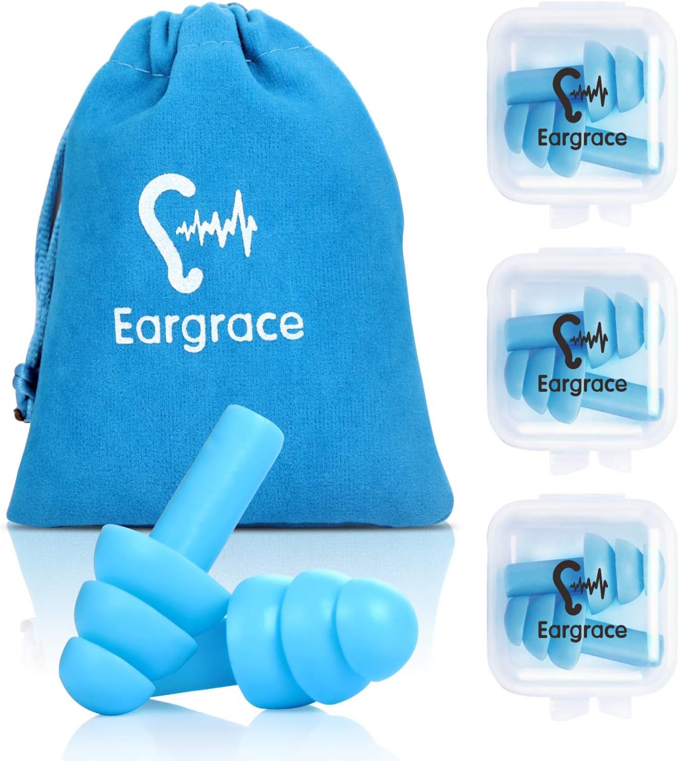 Ear Plugs, Eargrace 3 Pairs Noise Reduction Ear Plugs for Sleeping