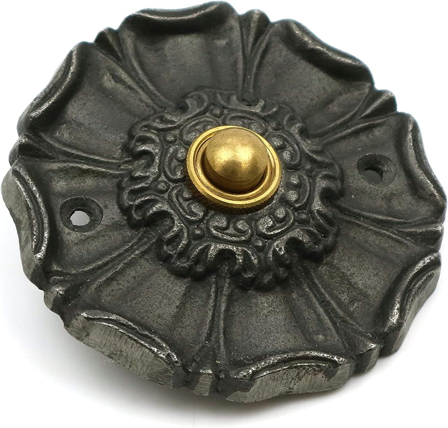 Assorted Collections Iron Doorbell, Push Button, Flower Design, Hardware, Electric-Bell, Vintage Look, Antique, Two Wired - Image 3