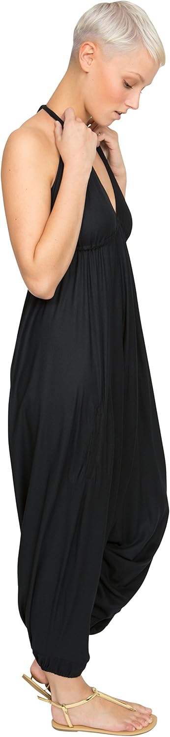 likemary Jumpsuits for Women UK, Harem Jumpsuit All in One, Halter Neck Genie Romper with Pockets
