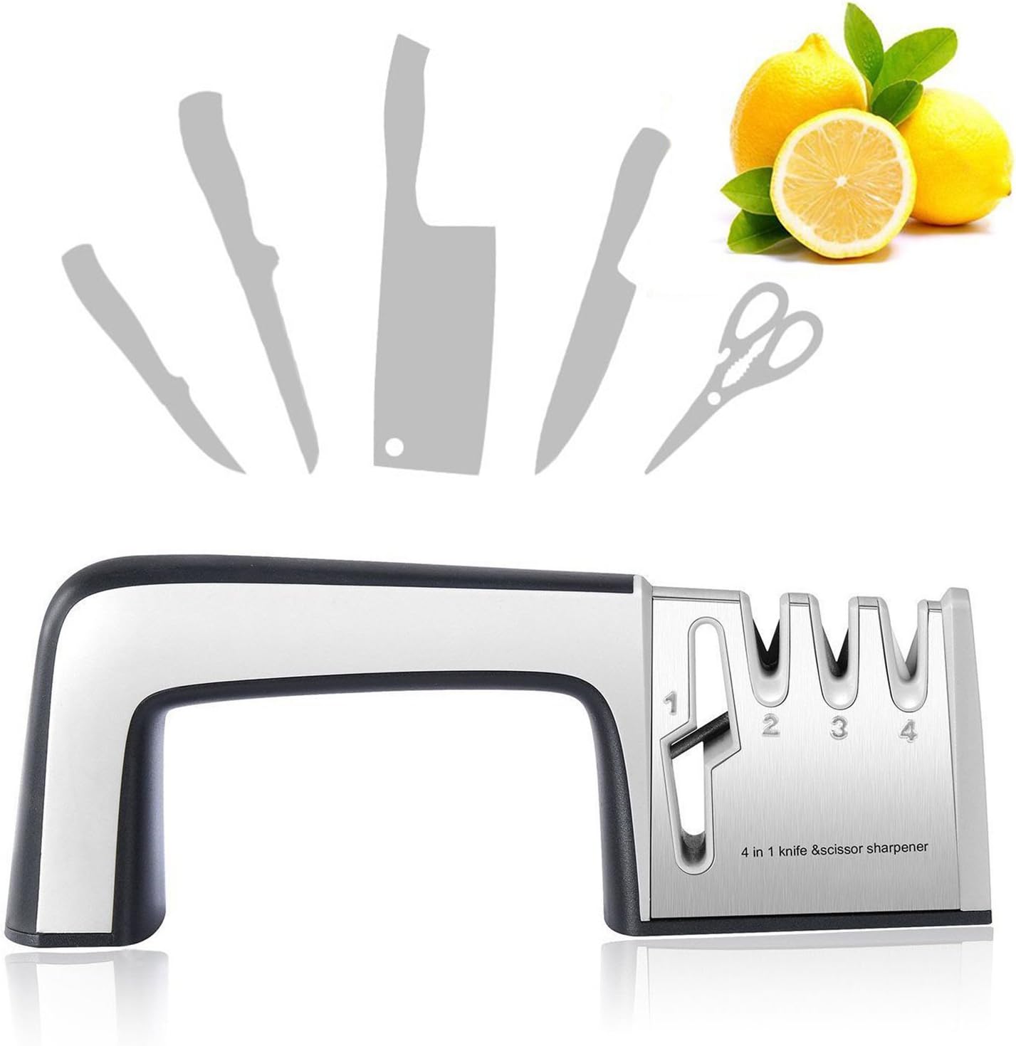 Knife Sharpeners Scissor Sharpener, RIVERSONG 4in1 Professional