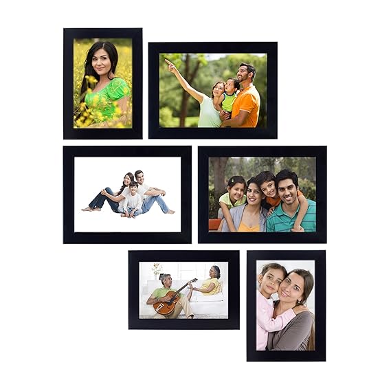 Amazon Brand Solimo Collage Photo Frames (Set of 6, Wall Hanging