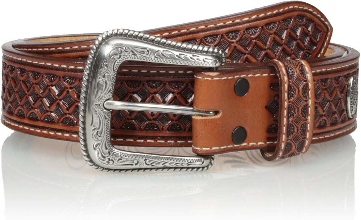Nocona Belt Company mens Brown Mexican Tooled Basket Amazon.ca