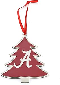 Alabama Crimson Tide NCAA Tree Shaped Metal Christmas Ornament