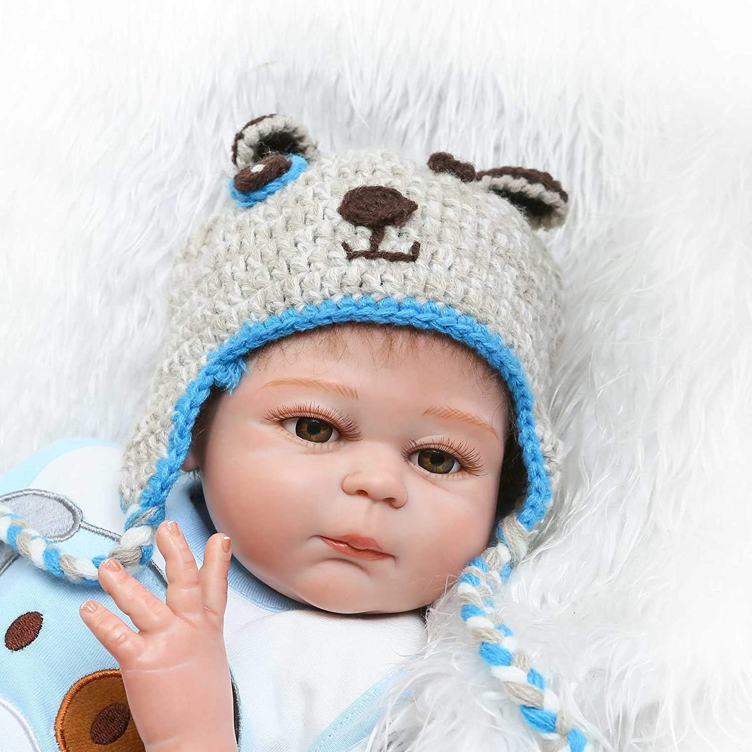 ZIYIUI 17 inch 45cm Reborn Baby Dolls Realistic Handmade with Soft Cotton Body That Look Real Lifelike Newborn Preemie Baby Dolls Toys for Kids - Image 5
