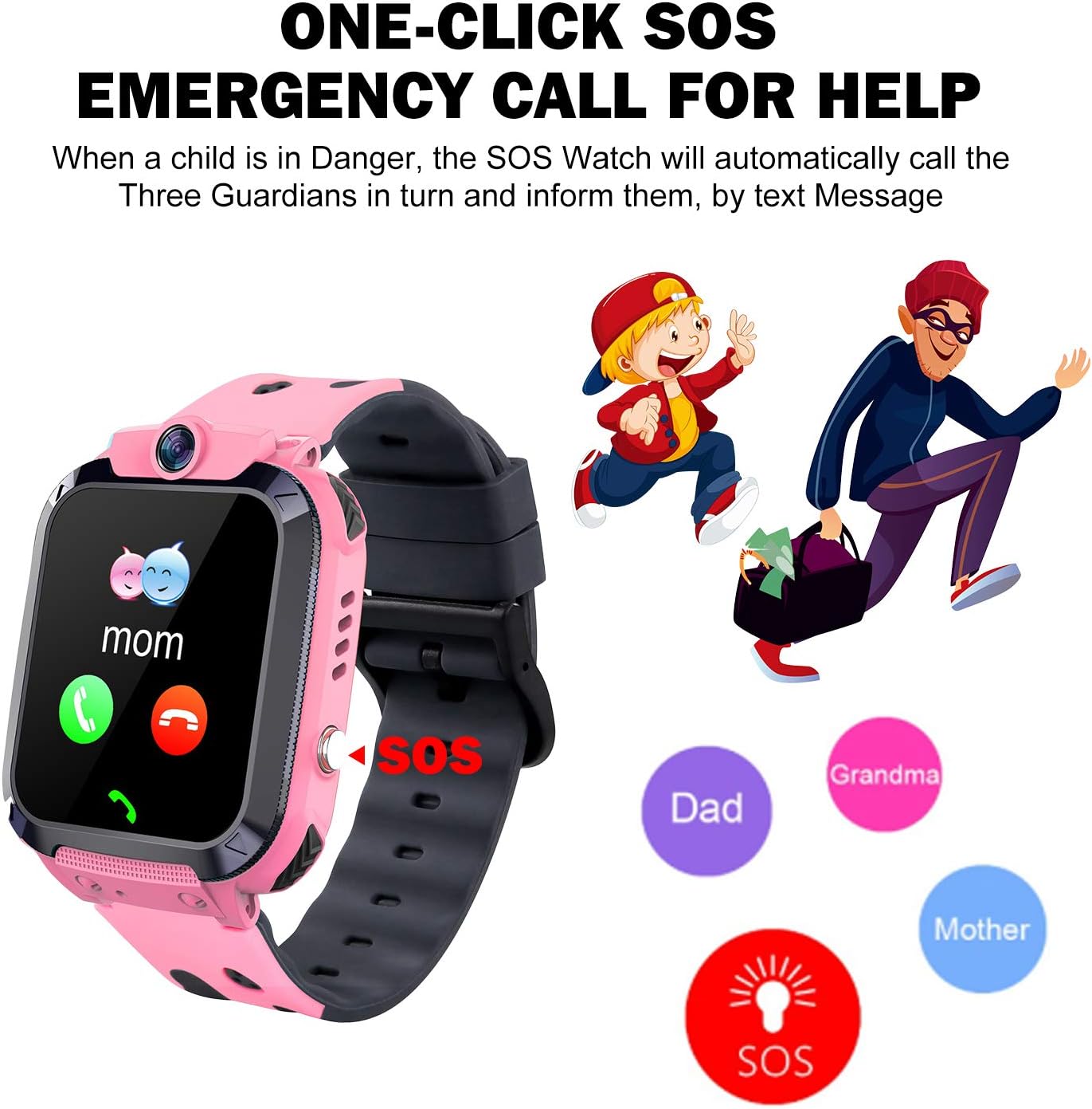 themoemoe kids gps tracker watch