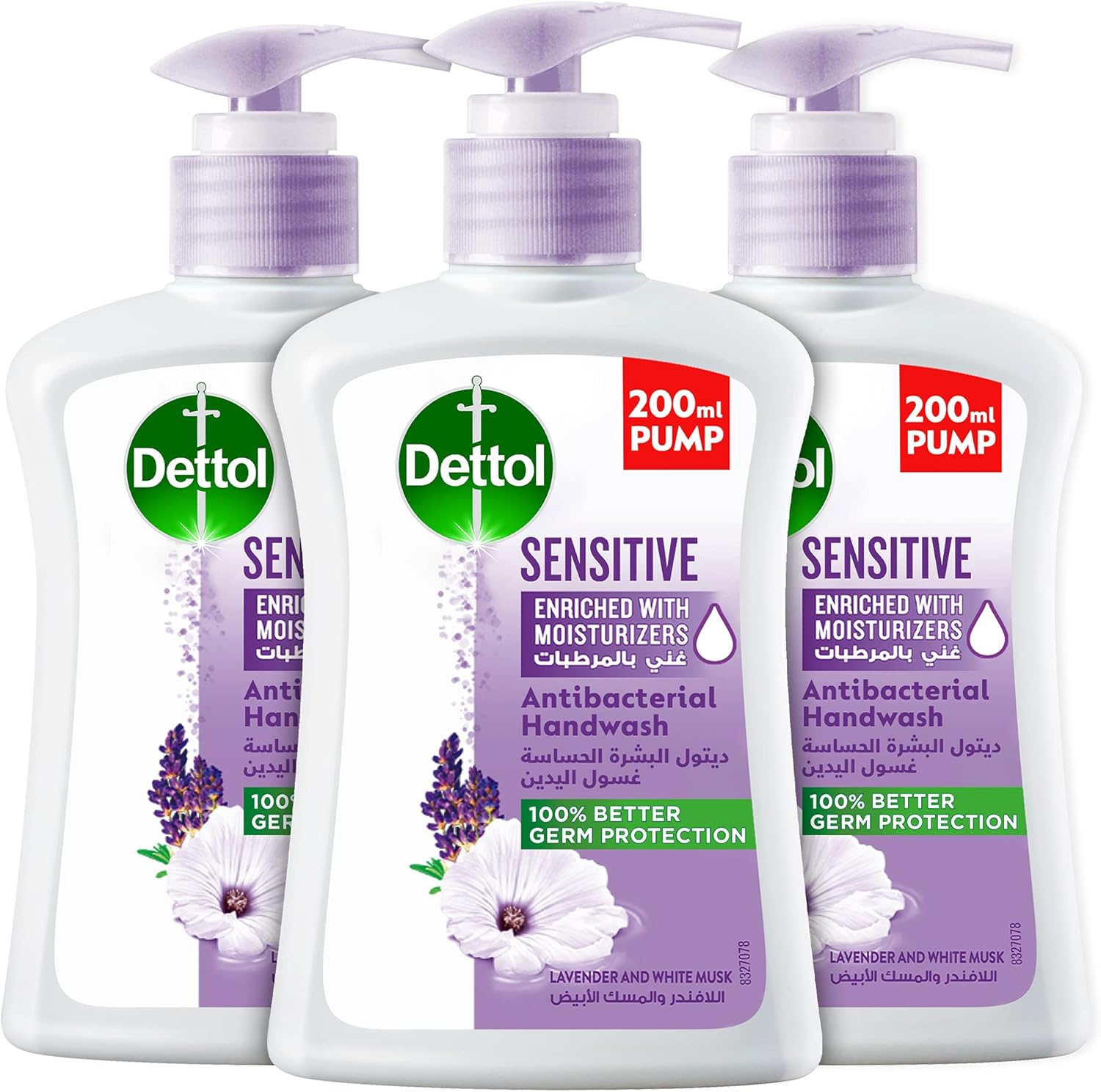 Dettol Sensitive Hand wash Liquid Soap Pump, Lavender & White Musk