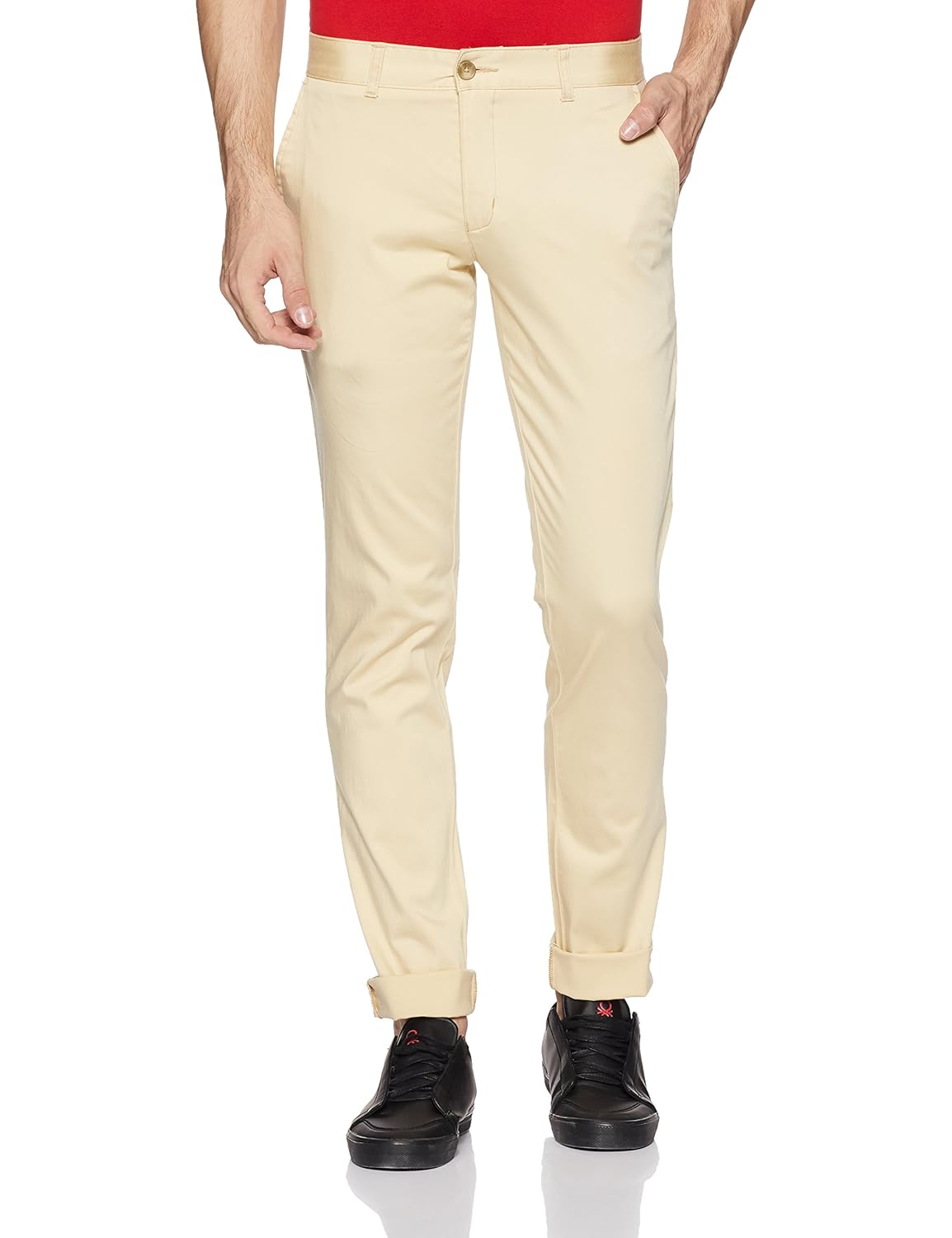 parx men's slim fit casual trousers