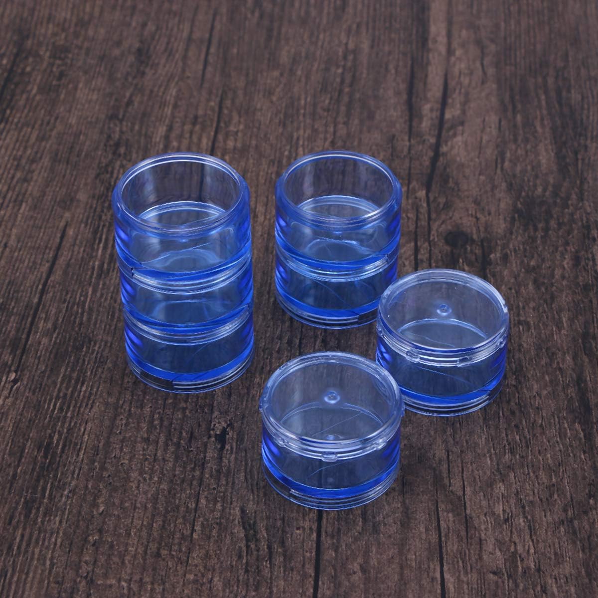 Healifty 7 Day Stackable Pill Box Weekly Medicine Organiser Dispenser Case Medication Tablet Container Blue - Image 5