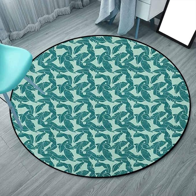 Hawaii Home & Kichen Área Alfombras Redondas, Verde Almendra y Verde