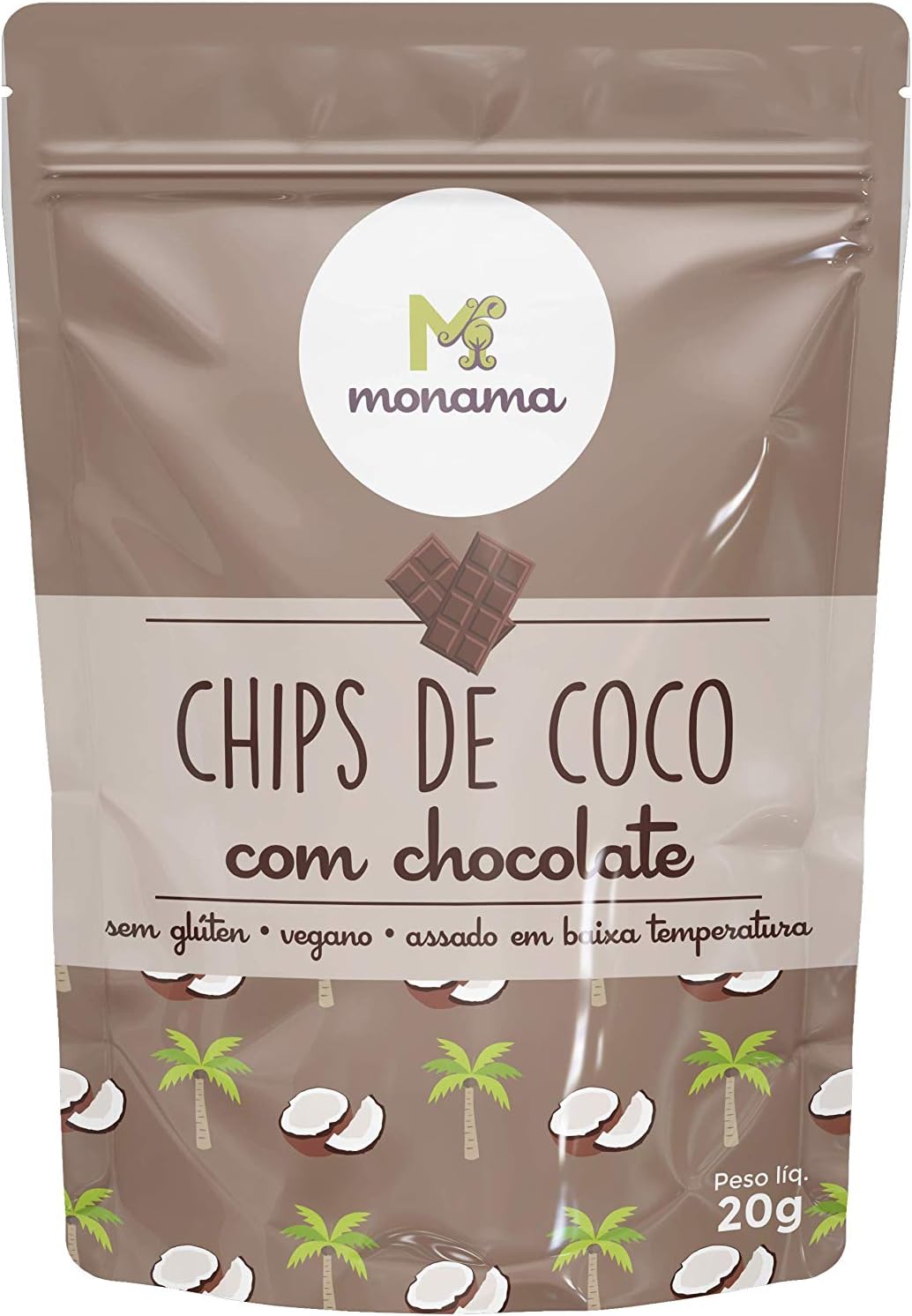 Chips de Coco com Chocolate Monama 20g