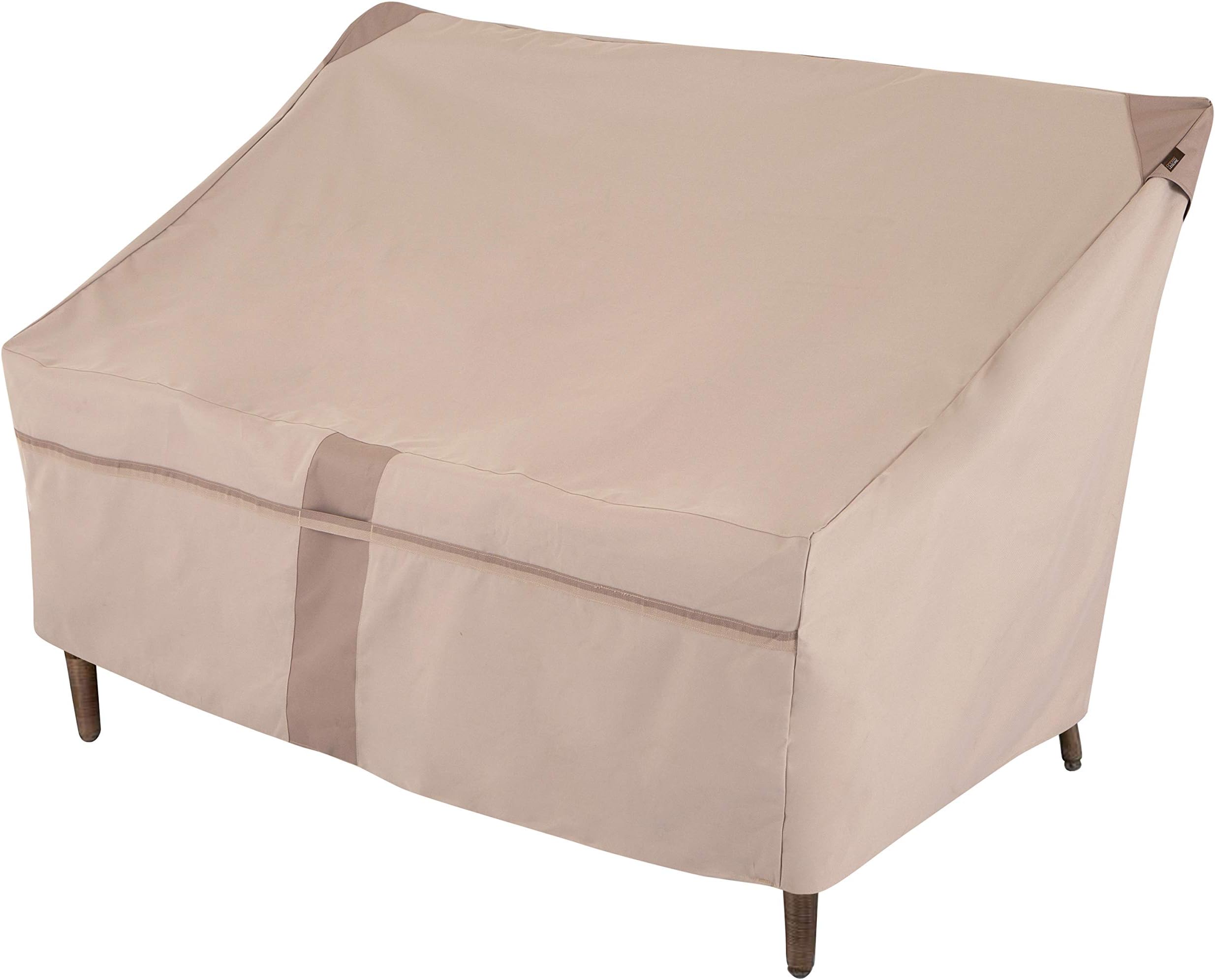 MODERN LEISURE Monterey Patio Loveseat Cover - Weather-Resistant Fabric - Outdoor Furniture Protection Perfect for Patio, Deck, and Porch - 57.5" L x 38" W x 38" H - Beige