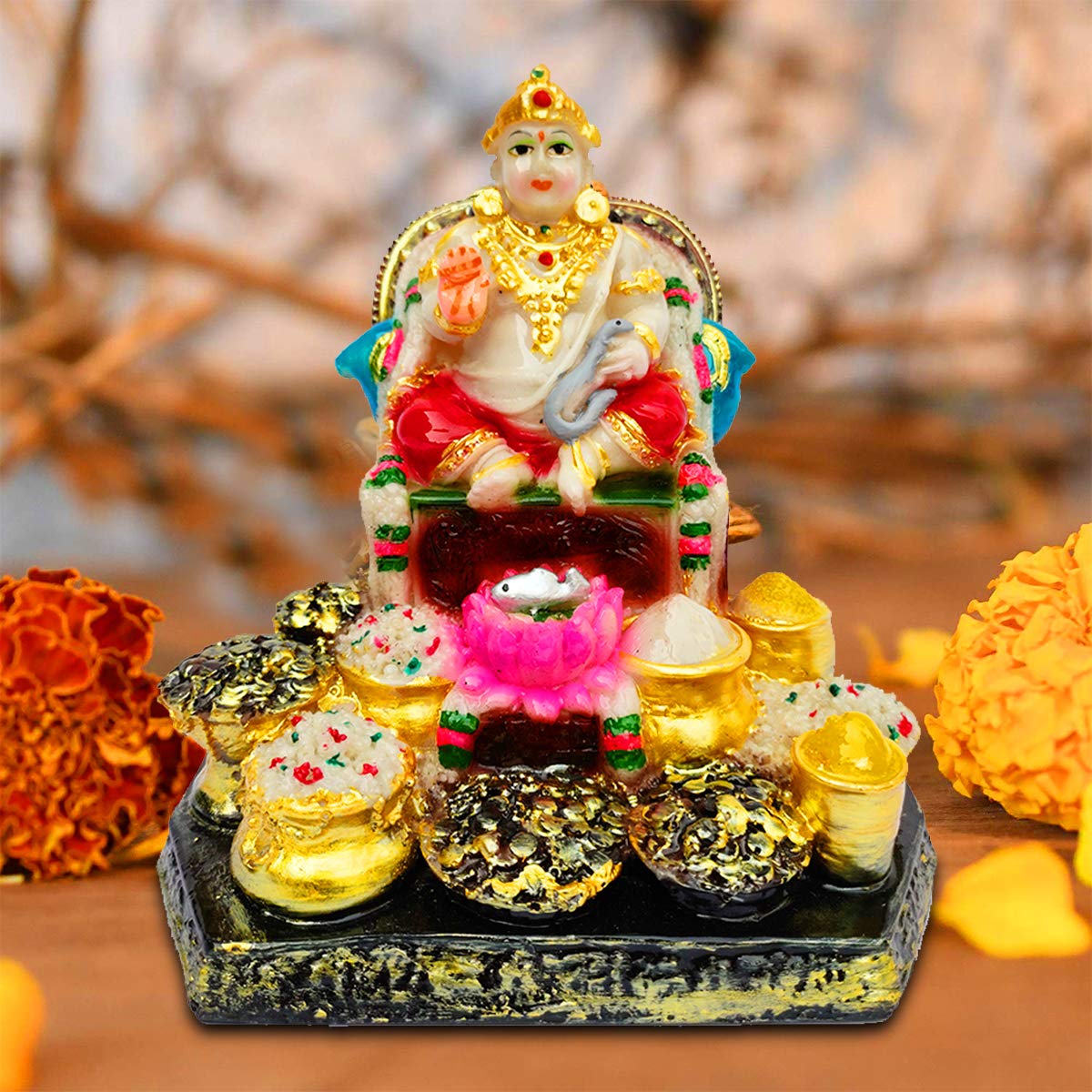 Buy Kd Hub Goddess Maa Saraswati Dhan Laxmi Kuber Handicraft Idol