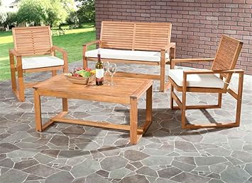 Amazon.com : Safavieh Home Collection Hailey Outdoor Living Acacia ...