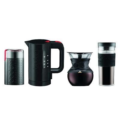 Bodum 11571-01 Pour Over Coffee Maker with Permanent Filter, 34 oz, Black