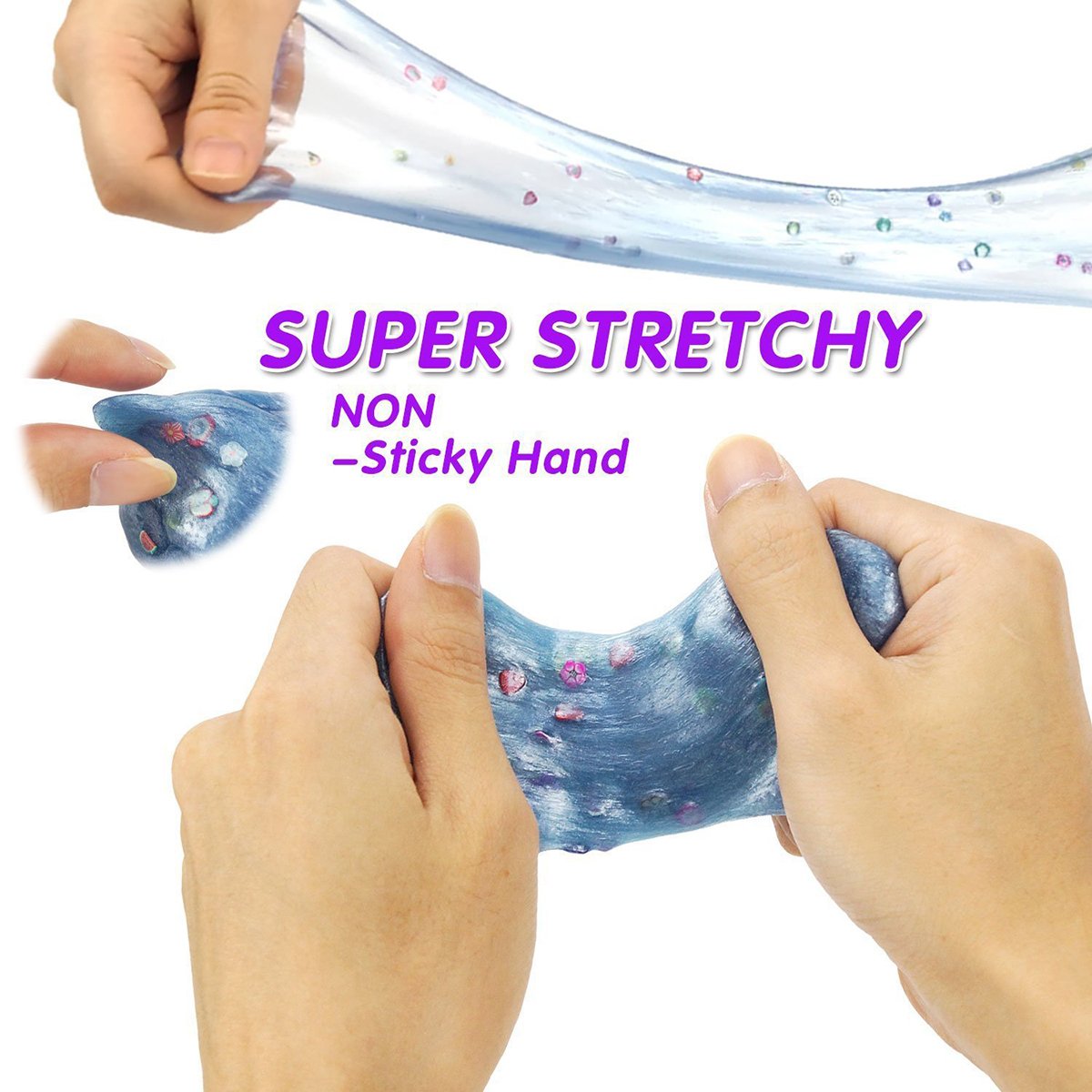 Easter eggs - 3 Pack Soft Egg Slime，Galaxy Egg Slime No Borax Non Toxic Scented Magic DIY Clay Stress Relief Sludge Toys with Fruit Slices Toy for Kids Adult (Style 1)