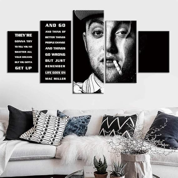 Poster Leinwand Malerei Modulare Raumdekoration 5 Stück Mac Miller