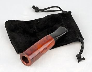 Cigarillospitze Bruyère orange/black Acrylmundstück 11mm mit Passatore Filter und Stoffbeutel