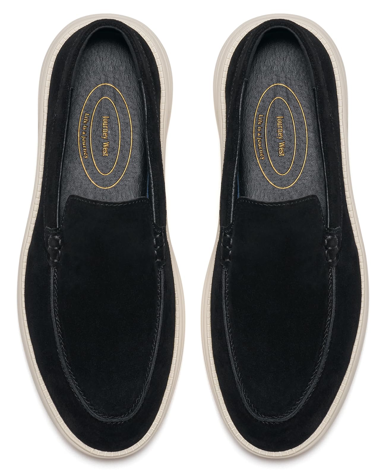 Photo 1 of **VERY USED**Journey West Men's Comfort Casual Slip-on Suede Leather Loafers Shoes for Men Black US 8