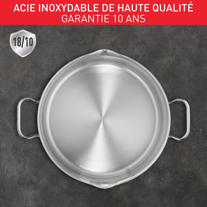 - Faitout Duetto Acier Inoxydable avec Couvercle Filtrant - 24 cm