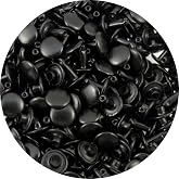 Double Cap Rivets &ndash; Black, Medium Size (9mm Caps, 8mm Posts), 100 Pack &ndash; Durable Metal Rivets for Leathercraft, Repairs, DIY Projects &amp; Crafts &ndash; Springfield Leather Company