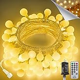 Connectable 43FT 100LED Globe String Lights Indoor, Fairy Lights Plug in | Warm White String Lights, Remote, 8 Modes, Waterproof, Hanging Lights for Bedroom Outdoor Party Classroom Christmas Decor