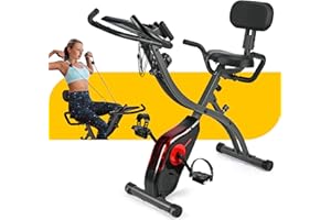TECHMOO 3 in 1 stationary upright-recumbent exercise bike with rower function, indoor cycling folding magnetic resistance bike, bigger comfortable back support and seat cushion for home gym fitness workout