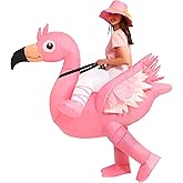 One Casa Inflatable Flamingo Costume Riding On Flamingo Air Blow up Funny Fancy Dress Party Halloween Costume for Adult