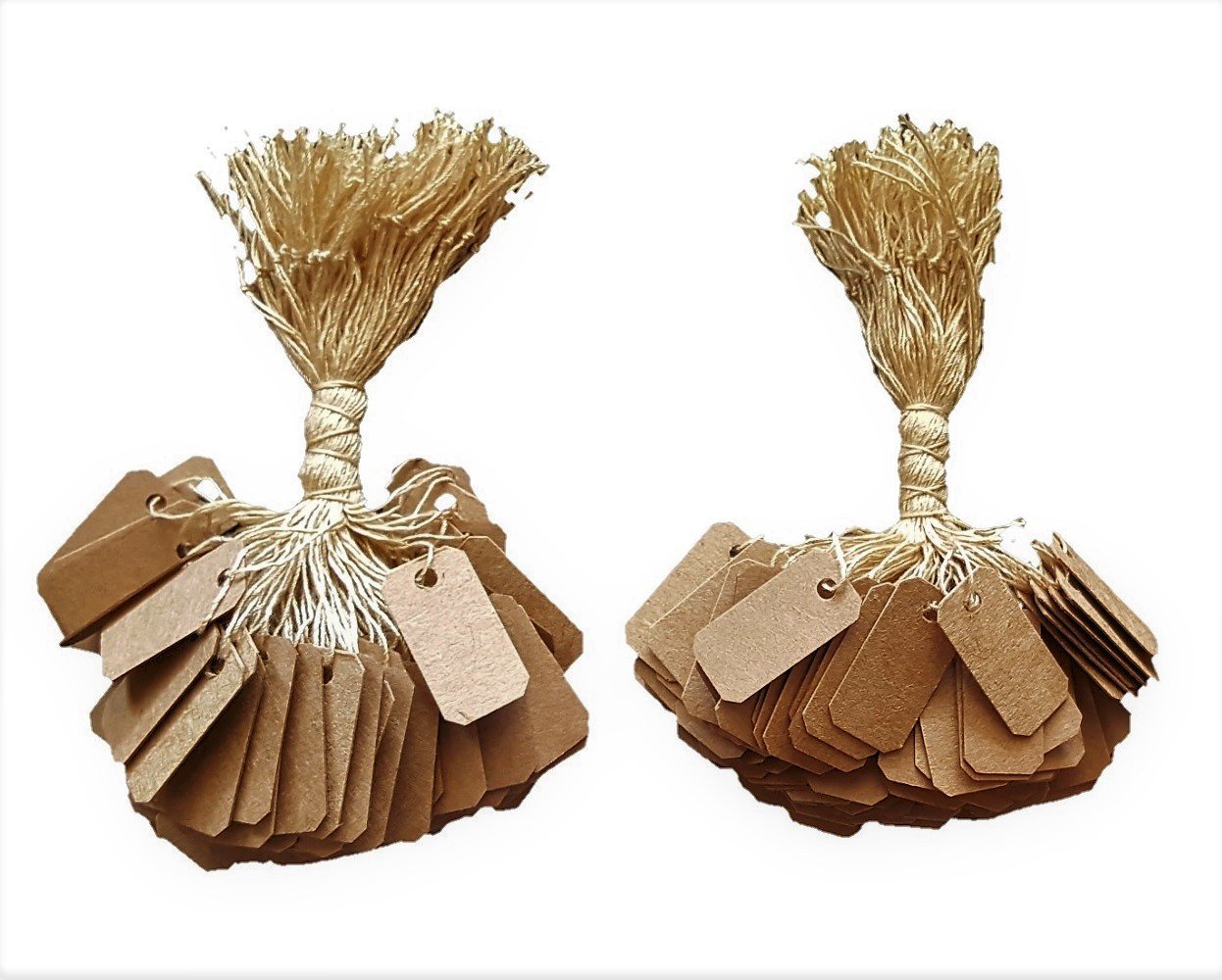 Kraft 200 Pcs Elegant Jewelry String Tags, Perfect for Gifts or Business (1" x 1/2" (13mm x 25mm), Kraft Paper)