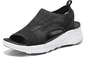 YESWIN Women Walking Sandals Arch Support Orthotic Comfortable Plantar Fasciitis Sandals Non-slip Casual Open Toe Sport Sandals for Athletic Summer Beach