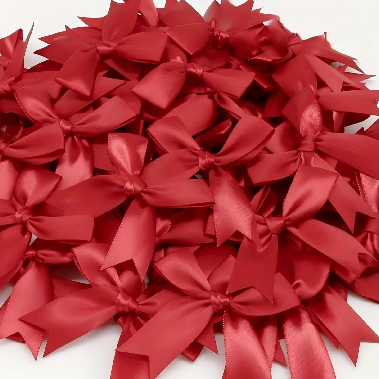 Photo 1 of 100pcs Red Gift Wrap Bows - 3.3 Inch Elegant Bows for Gift Wrapping, Party Decorations, Wedding Decor, Birthday Presents, Holiday Gifts, DIY Crafts, Baby Shower, Anniversary, Christmas, Gift Bags