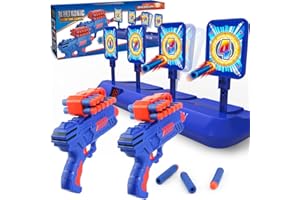 BAODLON Digital Shooting Targets with Foam Dart Toy Gun, Electronic Scoring Auto Reset 4 Targets, Shooting Game Toys Gifts for Age of 5, 6, 7, 8, 9, 10+ Years Old Kids, Boys, Compatible with 2 Toy Gun
