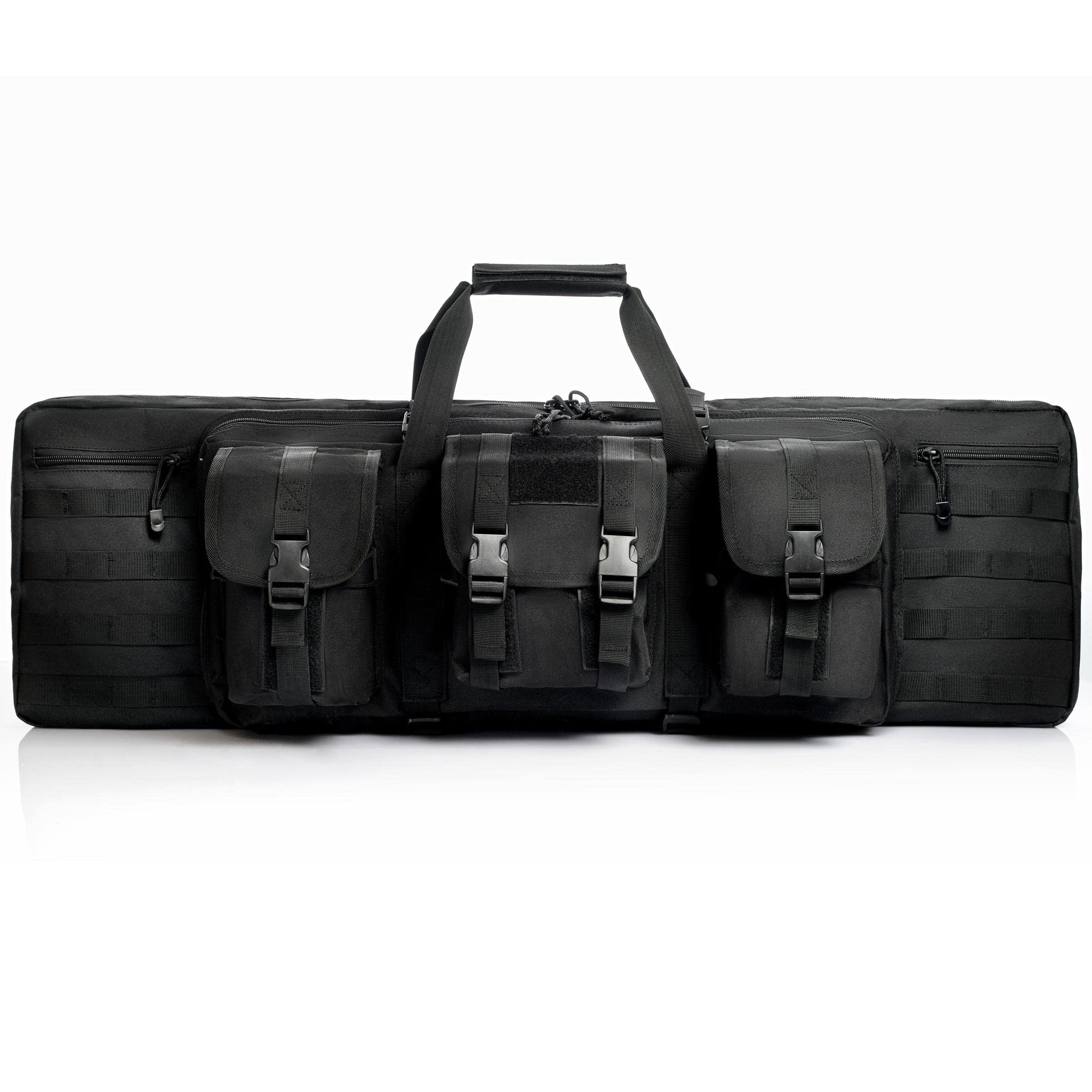 Photo 1 of PERFBAGS Soft Rifle Case 48 inch, Tactical Long Double Rifle Backpack Gun Bag for Hunting Shooting Range, Transportation with Lockable Zipper and Molle System