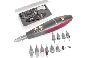 BEAUTURAL Professional Manicure and Pedicure Set Kit, Upgraded Electric Nail Drill Machine, 10-Piece Attachments Plus 20 Sanding Bands, Electric Nail File Set, Hand Foot & Nail Tools [Not Cordless]