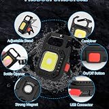 URAQT Mini LED COB Flashlight 1000 Lumens 7 Modes Keychain USB Rechargeable view 3