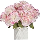 INSUNSIX Carnations Artificial Flowers 21 Heads Silk Carnations with Stems Fake Flower for DIY Wedding Bridal Bouquets Floral Arrangements Home Party Decoration (Purple Edge)