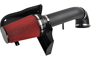 GESEXI 4" Cold Air Intake System + Heat Shield Compatible with 1999-2006 GMC/Chevy V8 4.8L/5.3L/6.0L Silverado 1500/2500/3500 (Black & Red)