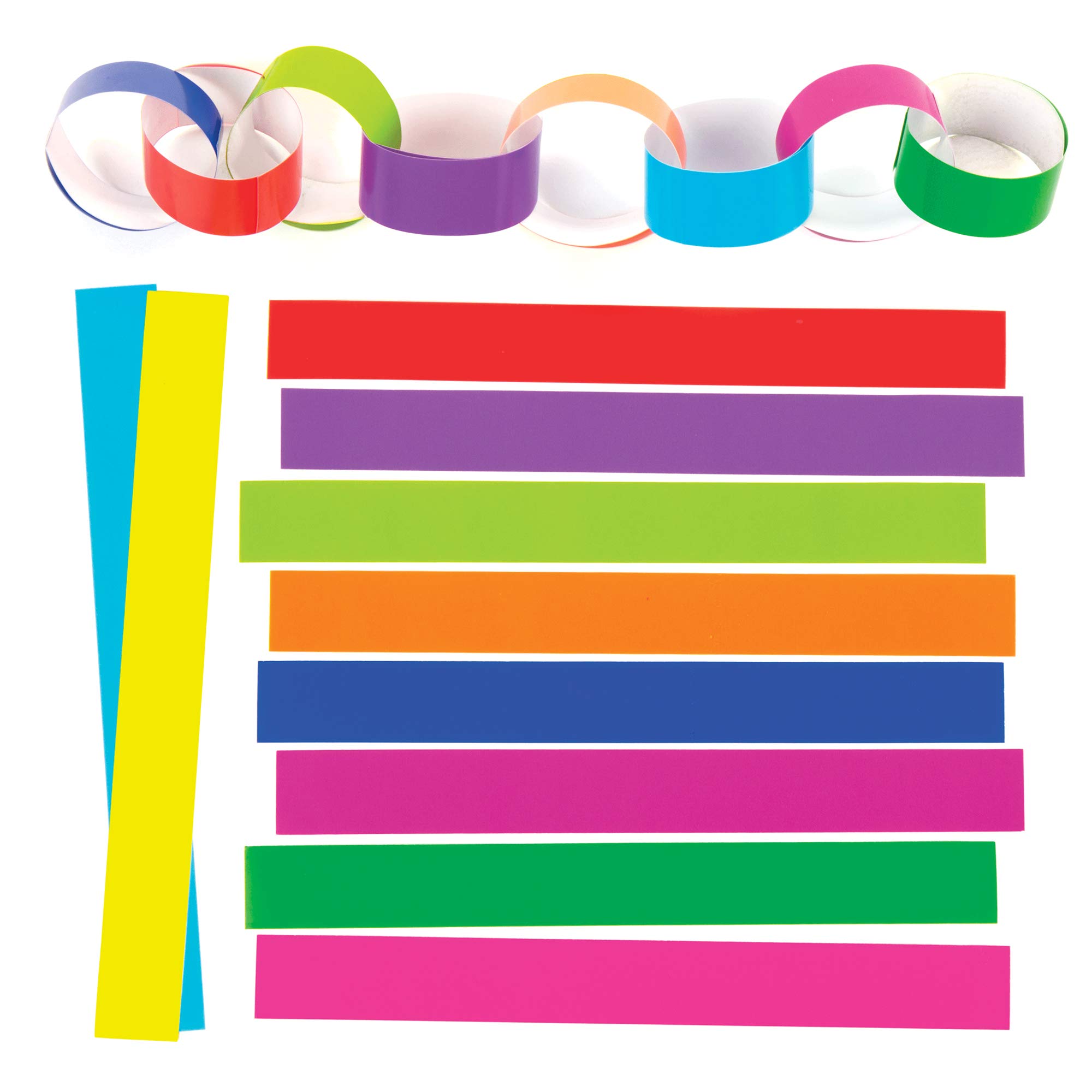 Baker Ross EX634 Coloured Paper Chains (Pack of 300), Assorted, 20cm x 2cm
