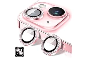 Diamond Camera Lens Protector Compatible for iPhone 13/13 Mini, Kucheed Bling Tempered Glass Camera Cover, Individual Automat