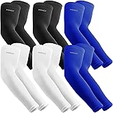 YQXCC 6 Pairs Arm Sleeves | Cooling UV Sun Protection | Sports Compression Sleeves | for Men Women