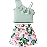 DISAUR Toddler Baby Girls Clothes Outfits T-shirt + Casual Shorts Pants Cute Summer for 1-5 T