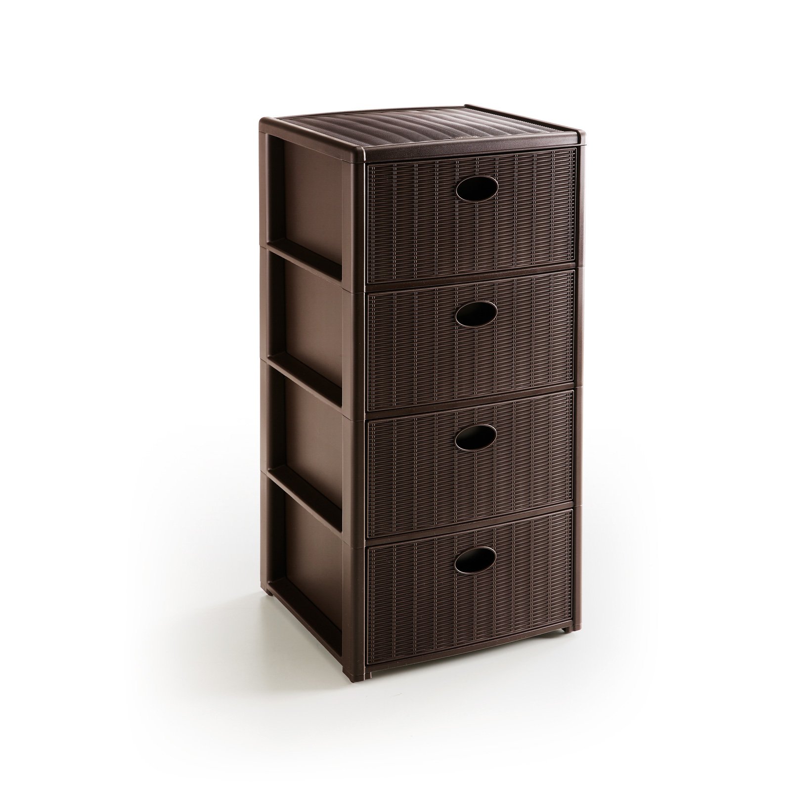 Stefanplast Elegance Drawers Unit, Moka, 40 x 40 x 80 cm