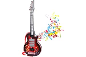 M SANMERSEN Kids Guitar 4 Strings Electric Guitar for Kids Toddler Guitar with Strap Light Up Musical Toys for 3 4 5 Year Old Boys Girls Gifts
