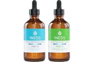 1NESS Chlorine Dioxide ClO2 CDS | Glass Bottles & Pro Droppers | Hydrochloric Acid (HCL) 4% | 2 Bottle Liquid Set (4 fl oz)