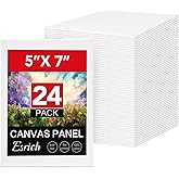 ESRICH Small Canvases for Painting 5x7IN, 24 Pack Small Canvas Boards Painting Canvas Primed Acid-Free Blank Canvas Panels for Oil Paint, Watercolor, Acrylic Paint, Gouache &Tempera.