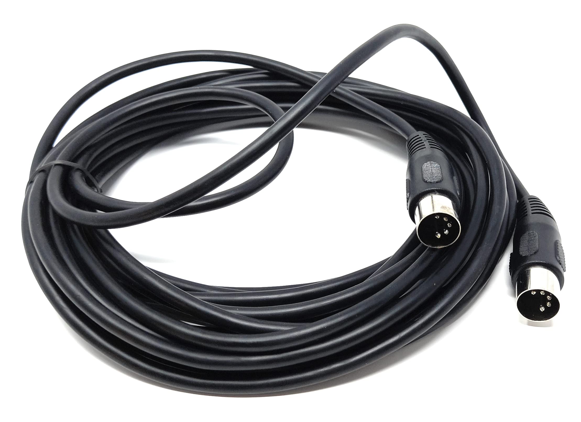 DRUT 6m, 5 Pin MIDI Male to Male DIN Plug Audio Cable for Music Instruments (20ft, Black)