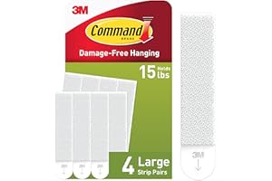 3M Command™ Damage-Free Picture Hanging Strips, Large, White, Pack of 4
