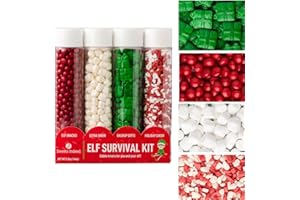 Sweets Indeed Holiday Elf Candy Topper 4-Pack – Crumblefetti Candy Toppings for Ice Cream, Cupcakes, Hot Cocoa & Cookies | Fun Holiday Elf Treat for Christmas Baking, Gifts & Stocking Stuffers